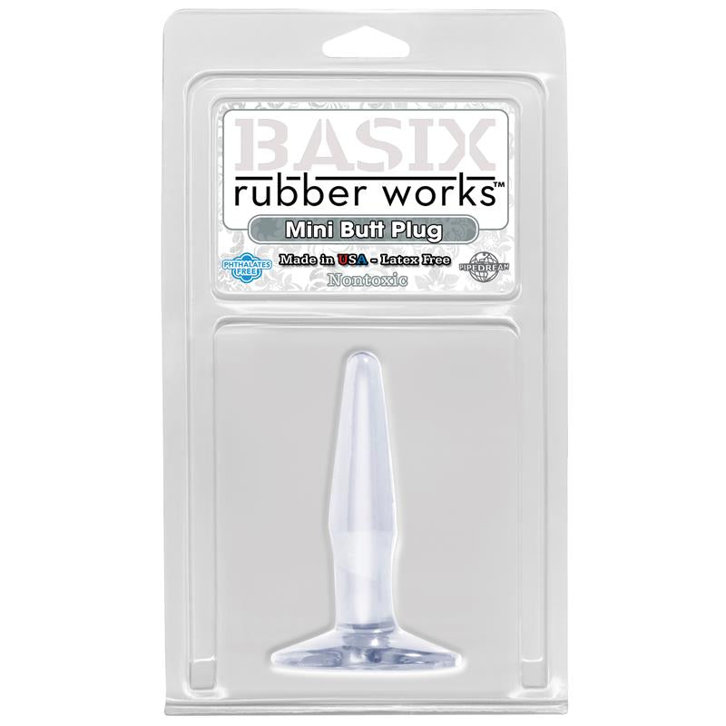 Basix Rubber Works  Mini Butt Plug - Colour Clear - UABDSM