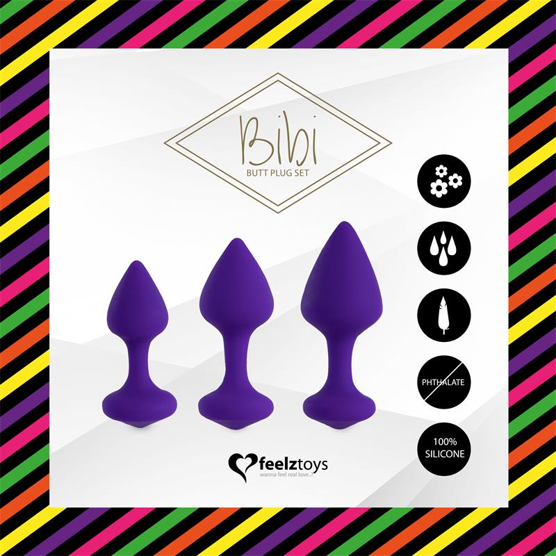 Bibi Set of 3 Butt Pulg Purple - UABDSM