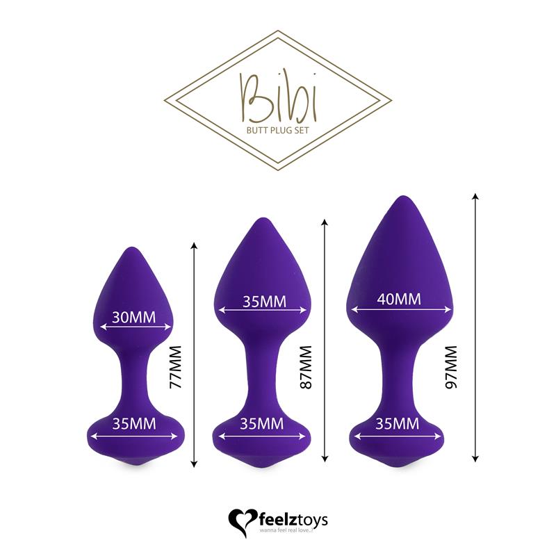 Bibi Set of 3 Butt Pulg Purple - UABDSM