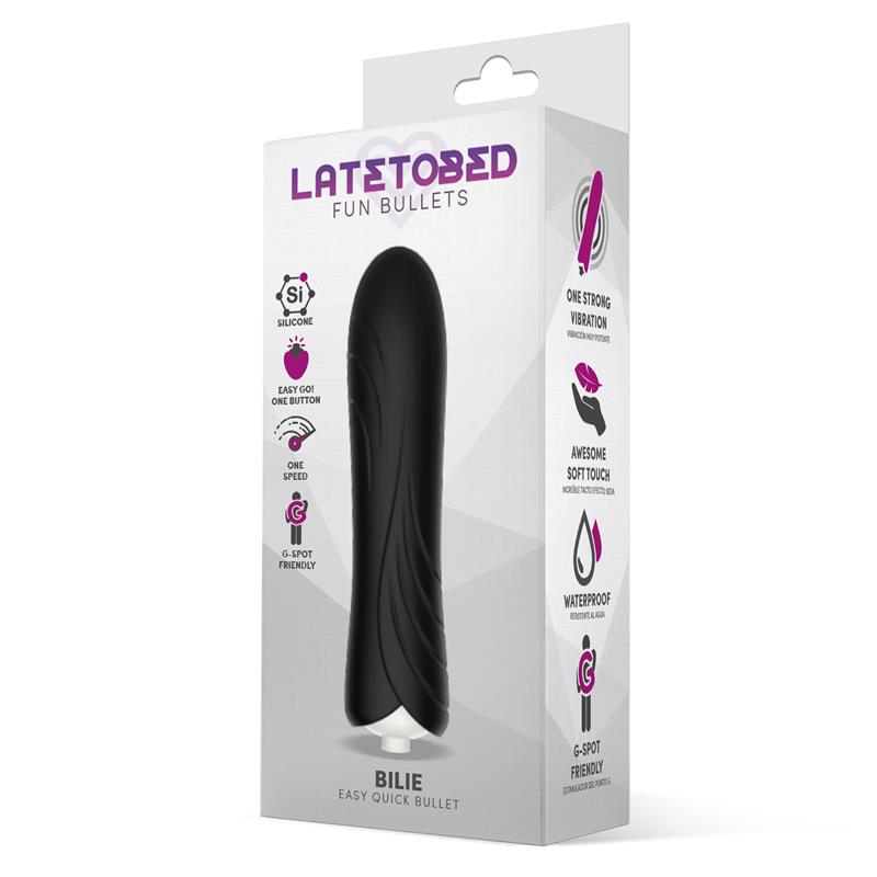 Bilie Easy Quick Vibrating Bullet Silicone Black - UABDSM