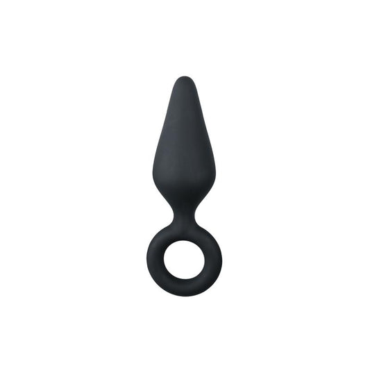 Black Buttplugs With Pull Ring - Large - UABDSM