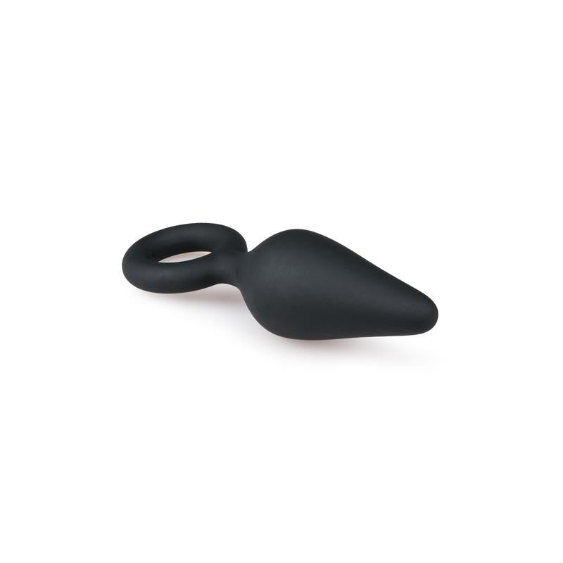 Black Buttplugs With Pull Ring - Medium - UABDSM