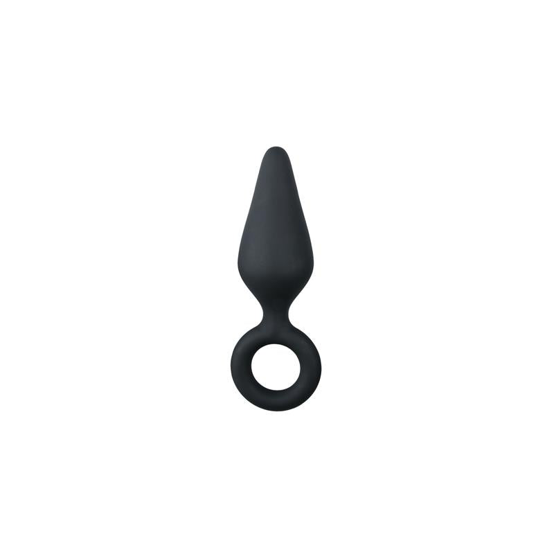 Black Buttplugs With Pull Ring - Small - UABDSM