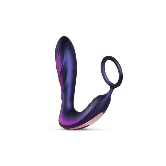 Black Hole Butt Plug with Penis/Testicles Ring with Remote Control USB - UABDSM