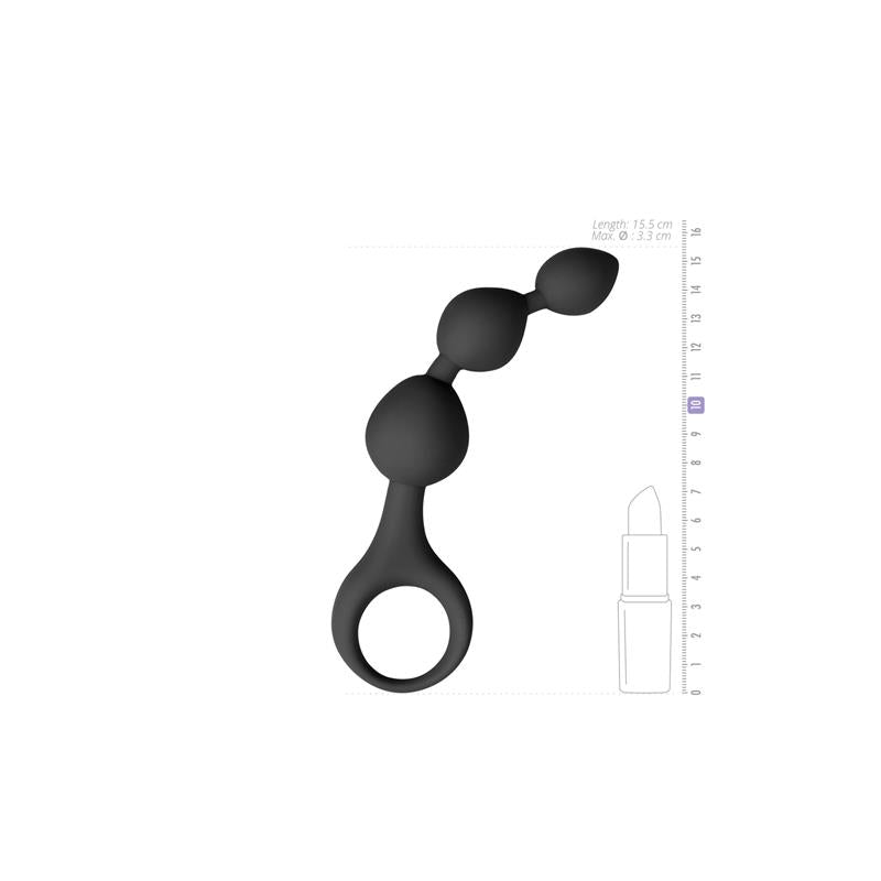 Black Silicone Anal Bead Dildo - UABDSM