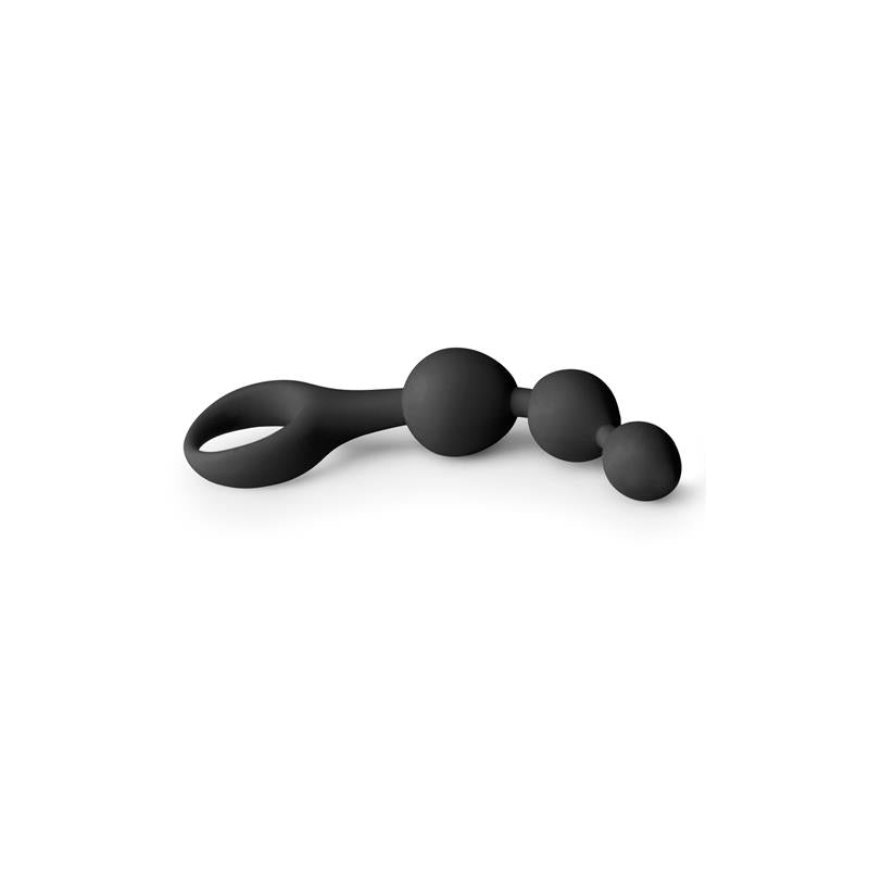 Black Silicone Anal Bead Dildo - UABDSM