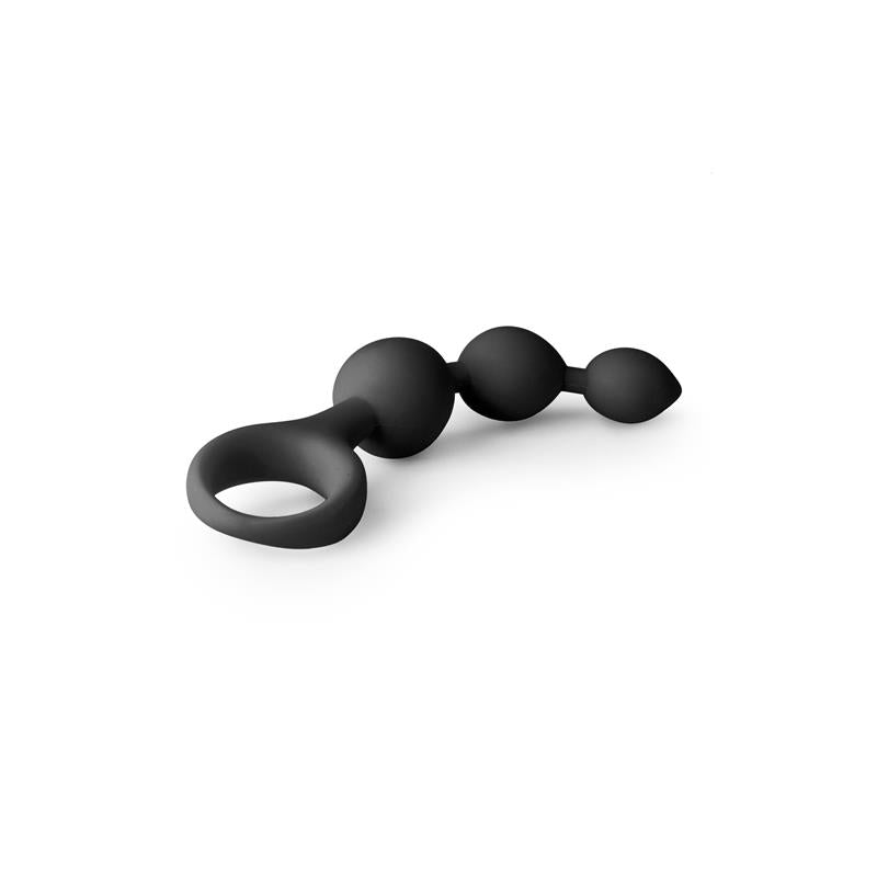 Black Silicone Anal Bead Dildo - UABDSM