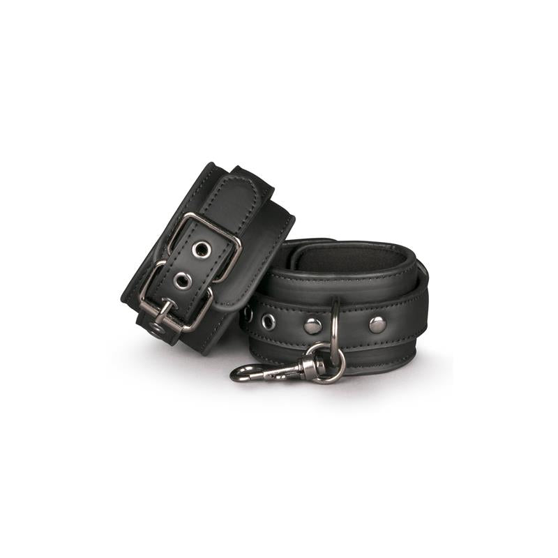 Black Synthetic Leather Handcuffs - UABDSM