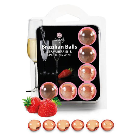 Brazilian Balls Set 6  Strawberries & Sparkling Wine - UABDSM