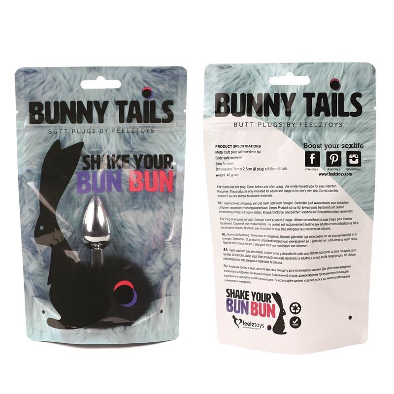Bunny Tail Butt Plug with Tail Black - UABDSM