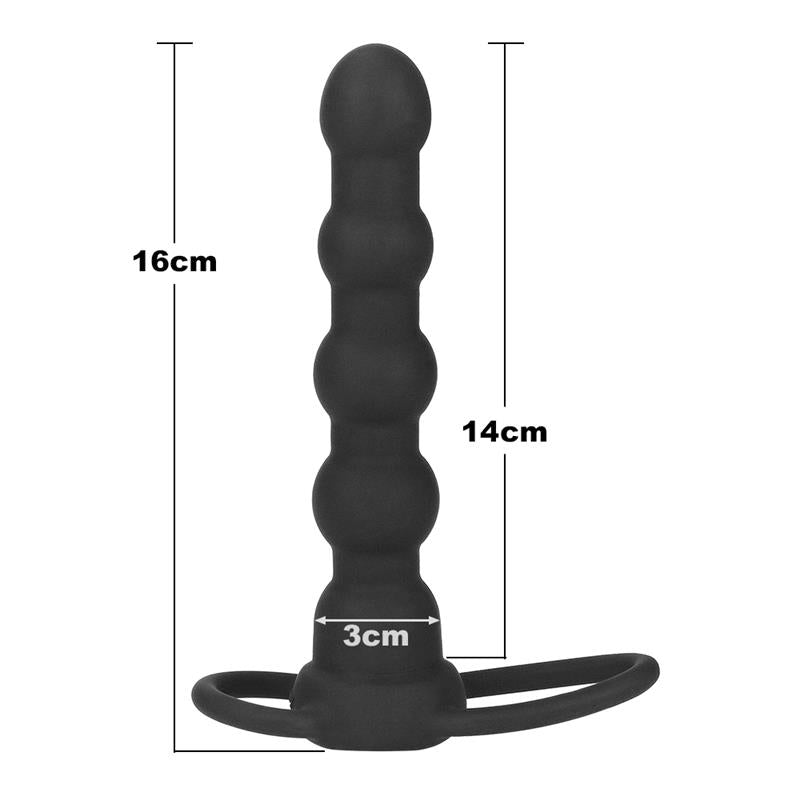 Butt Plug Double Prober with Vibration Black - UABDSM