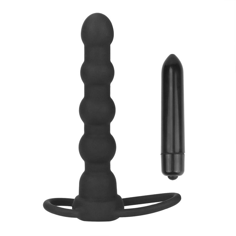 Butt Plug Double Prober with Vibration Black - UABDSM