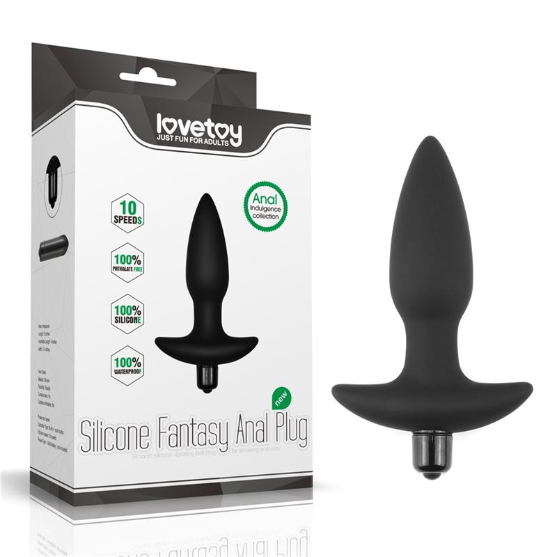 Butt Plug Fantasy Plug with Vibration Black - UABDSM