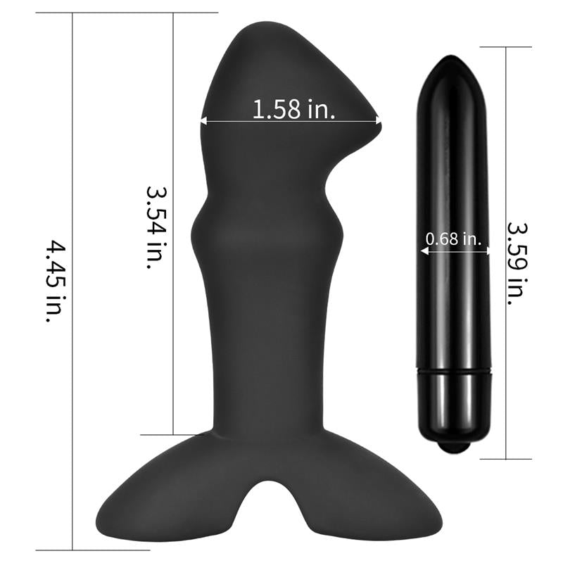 Butt Plug Prostate Stud with Vibration Black - UABDSM