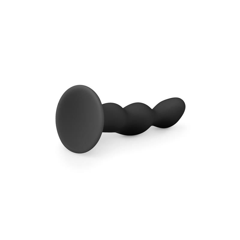 Butt Plug Silicone Ribbed Black - UABDSM