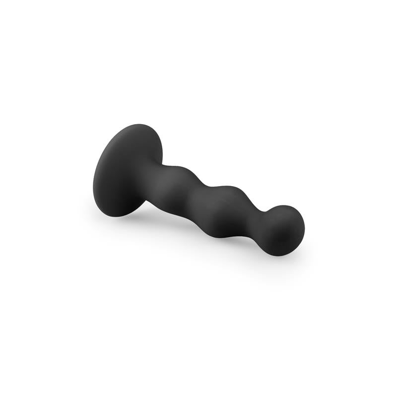 Butt Plug Silicone Ribbed Black - UABDSM