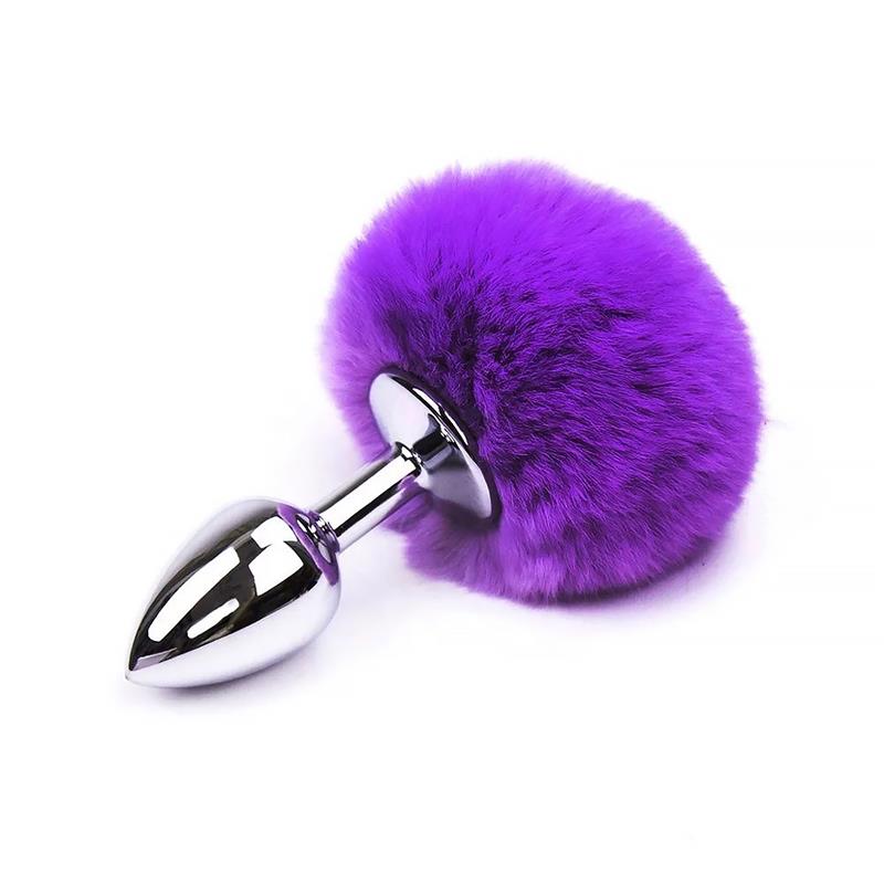 Butt Plug with Pompon Purple Size S - UABDSM