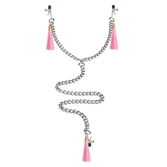 Chain with Nipple and Clitoris Clamps Pink - UABDSM