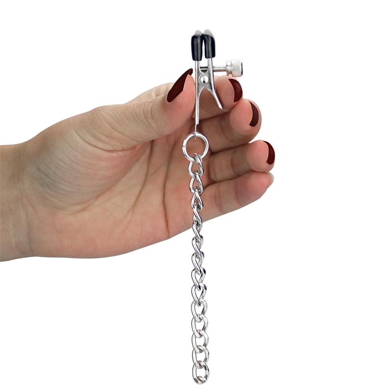 Chain with Nipple and Clitoris Clamps Red - UABDSM