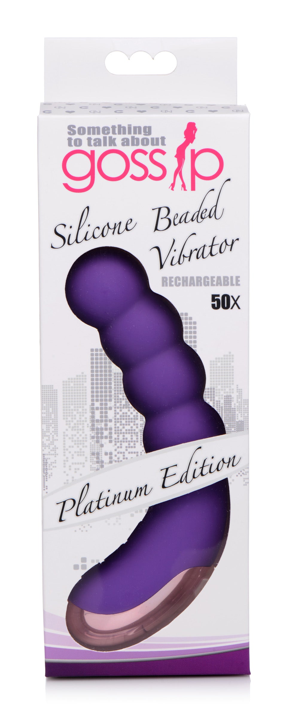 50X Silicone Beaded Vibrator - Purple - UABDSM