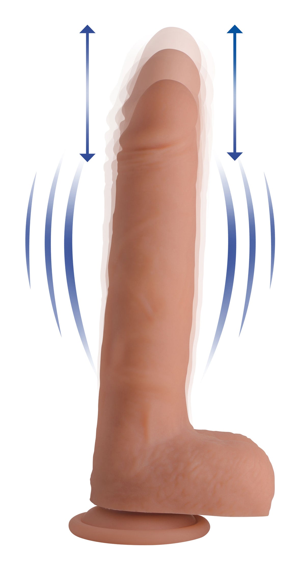 Vibrating & Thrusting Remote Control Silicone Dildo - 9 Inch - UABDSM