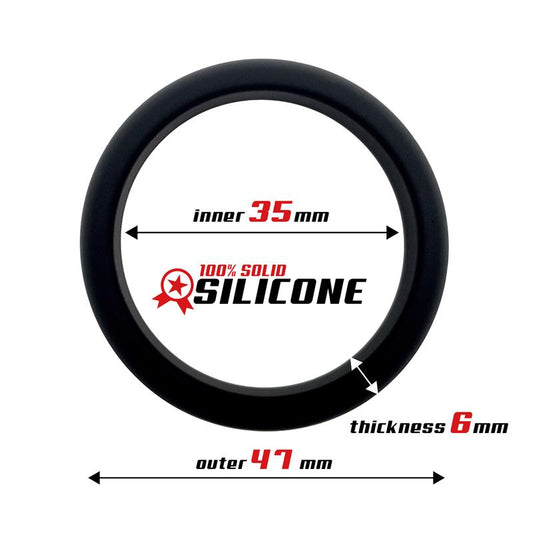 Cock Ring Solid Silicone 3.5 cm Black - UABDSM