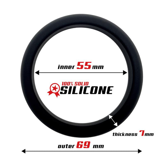Cock Ring Solid Silicone 5.5 cm Black - UABDSM