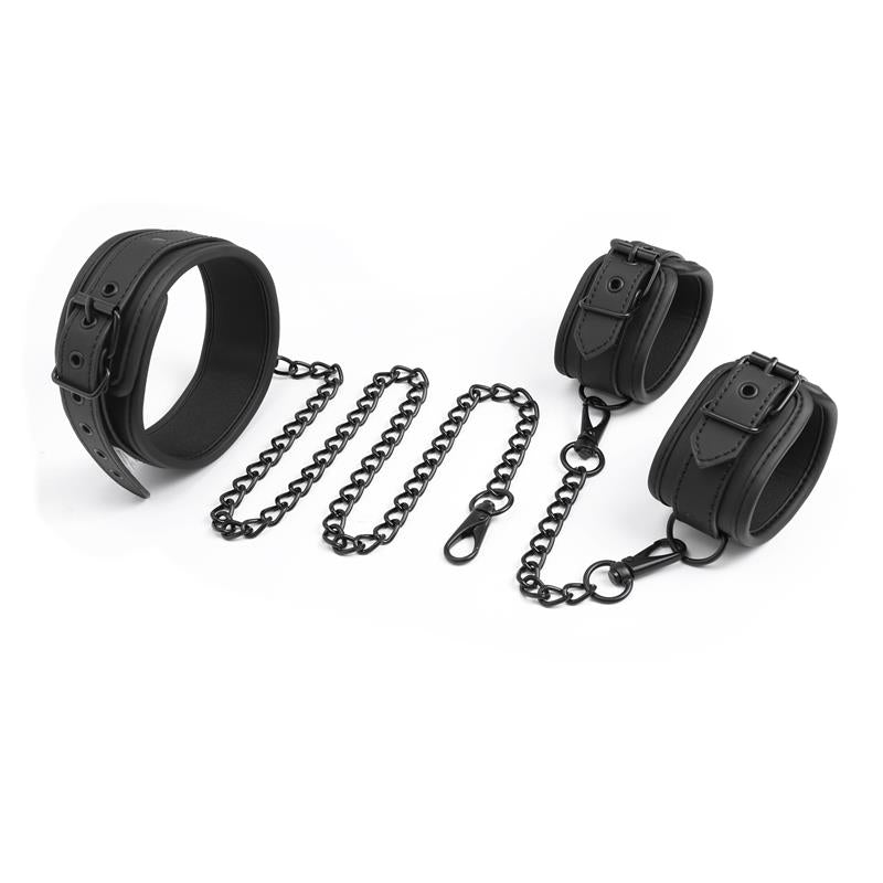 Collar and Hand Cuffs Set Vegan Leather - UABDSM