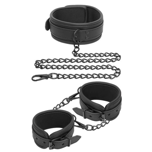 Collar and Hand Cuffs Set Vegan Leather - UABDSM