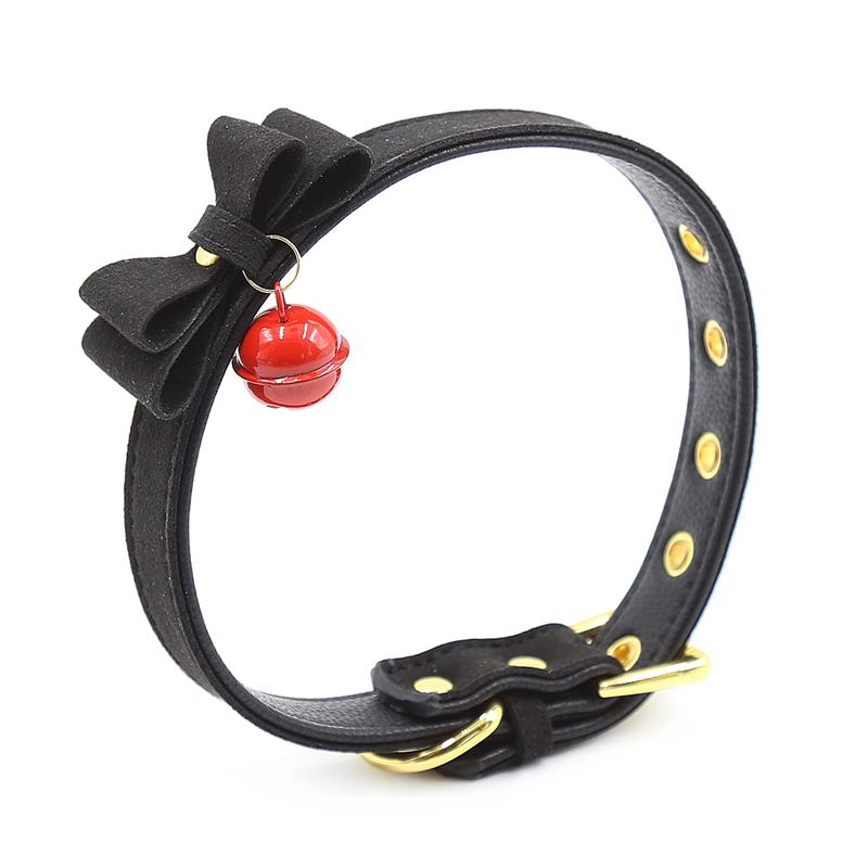 Collar with Bow and Rattle 44 cm Black/Red - UABDSM