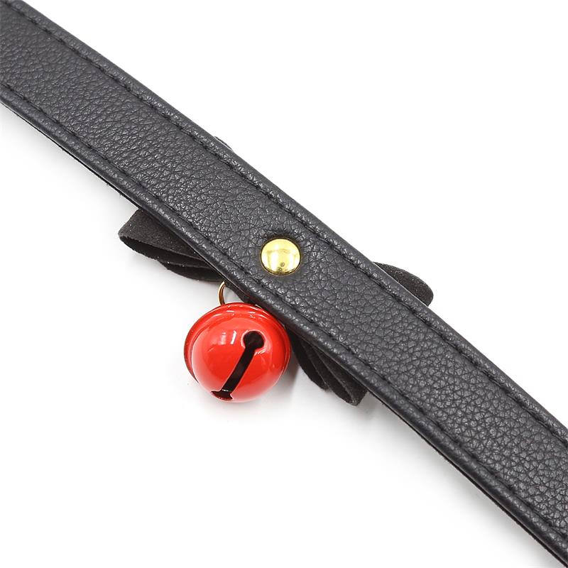 Collar with Bow and Rattle 44 cm Black/Red - UABDSM