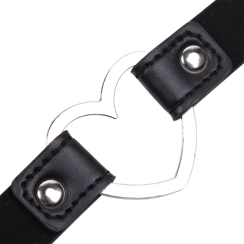 Collar with Heart Shaped Hoop Adjustable 415 cm Black - UABDSM