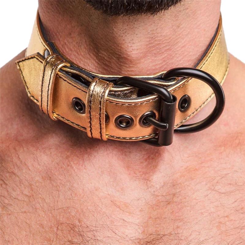 Collar with Leash Bondage Gold - UABDSM