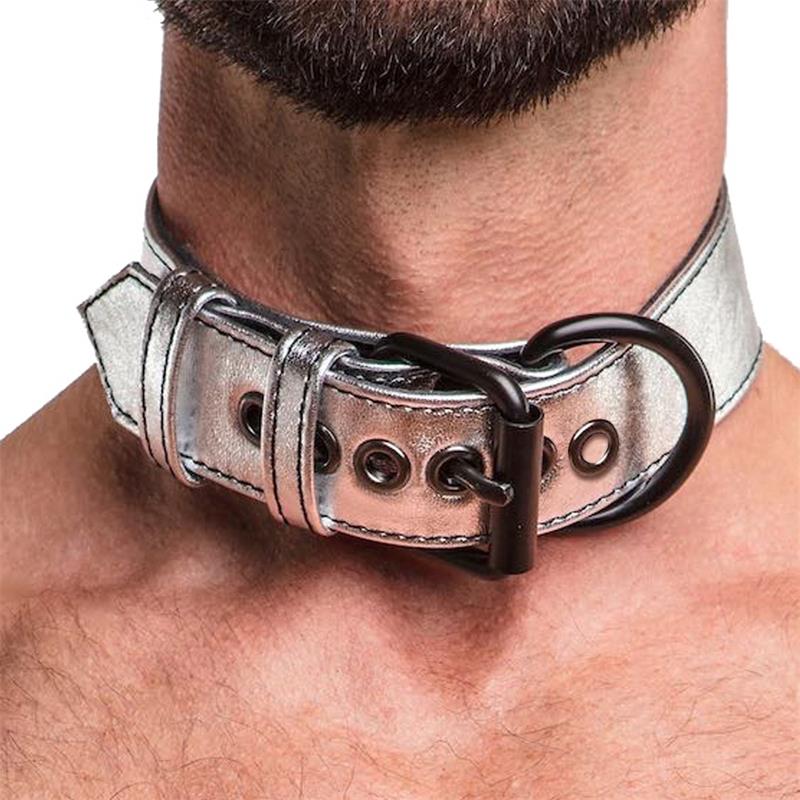 Collar with Leash Bondage Silver - UABDSM