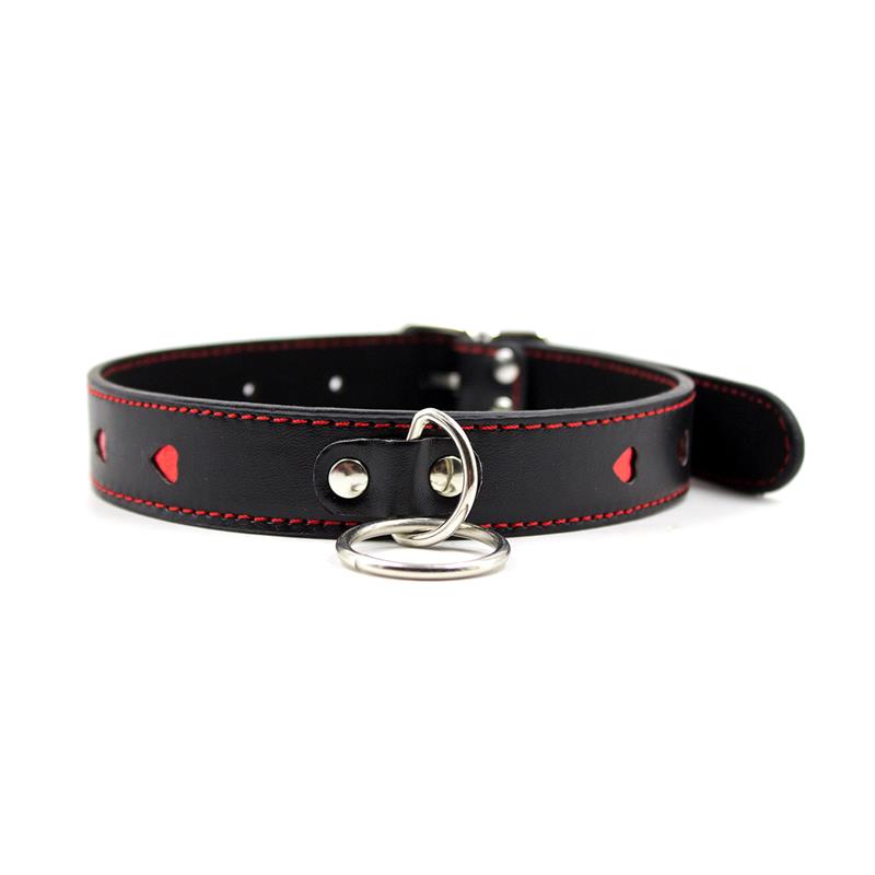 Collar with Metal Leash Black/Red - UABDSM