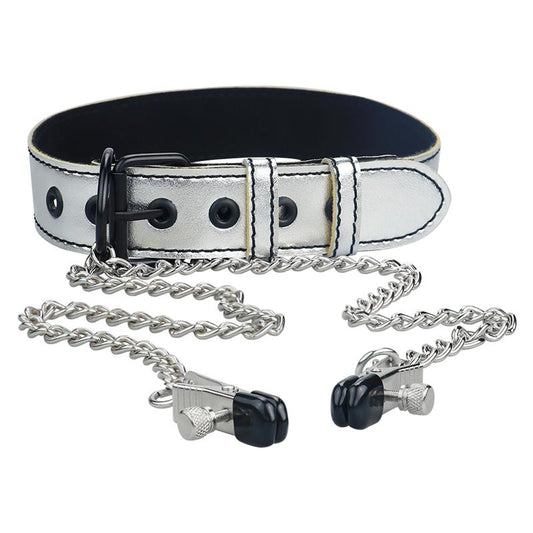 Collar with Nipple Clamp Silver - UABDSM
