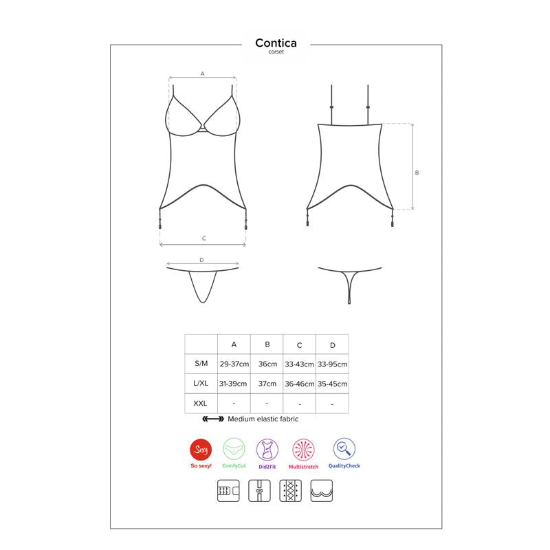 Contica Corset and Thong Black - UABDSM