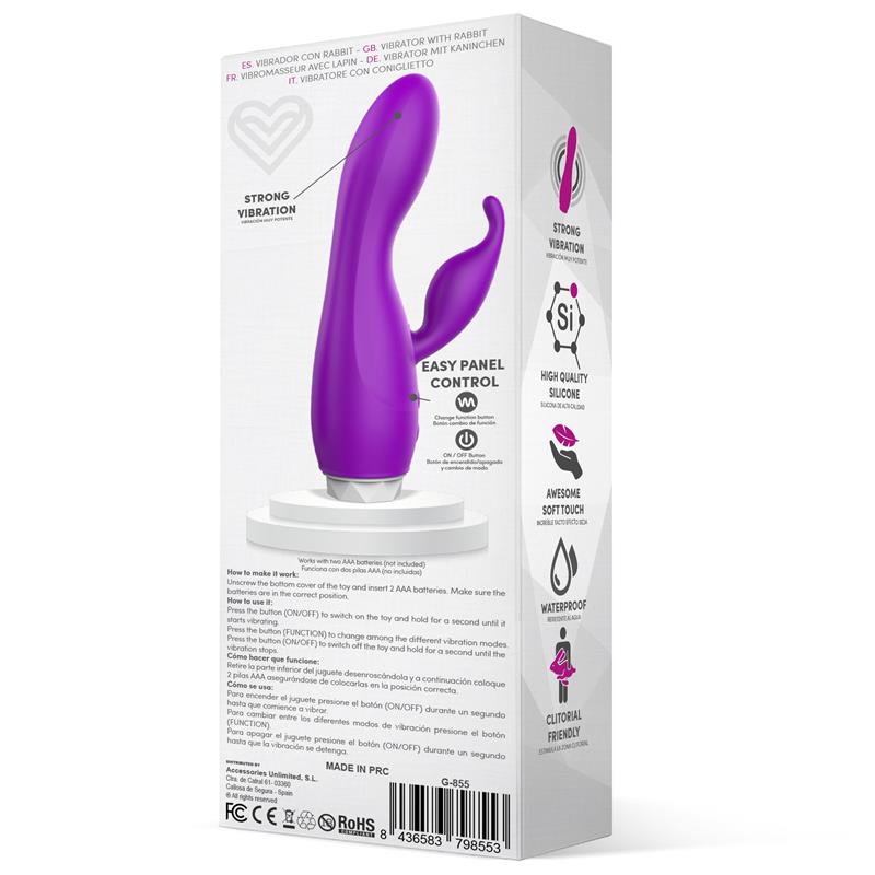 Couby Silicone Rabbit Purple Vibrator - UABDSM