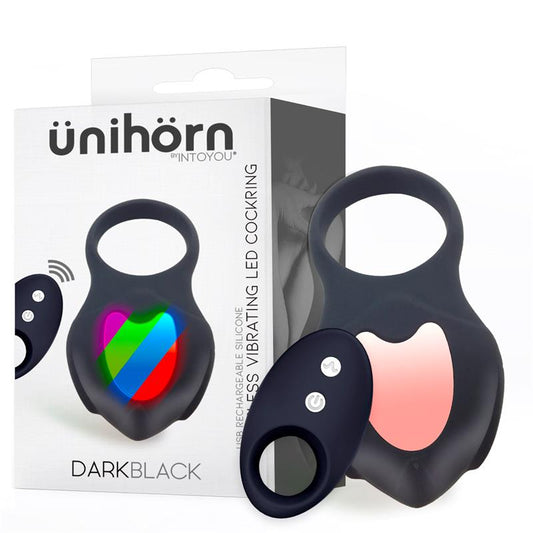 Darkblack Vibrating Ring with Led Remote Control USB Silicone - UABDSM