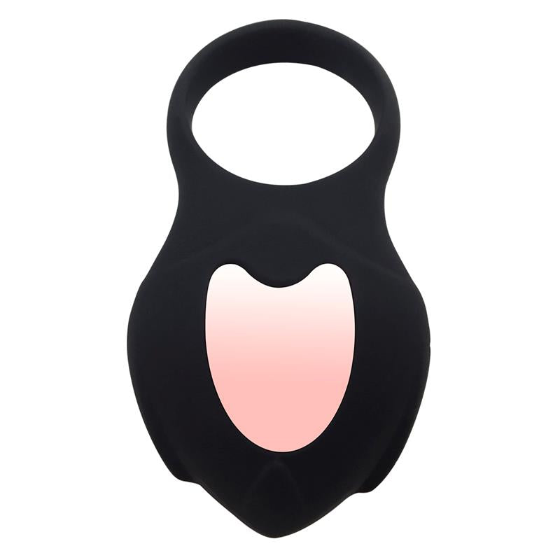 Darkblack Vibrating Ring with Led Remote Control USB Silicone - UABDSM