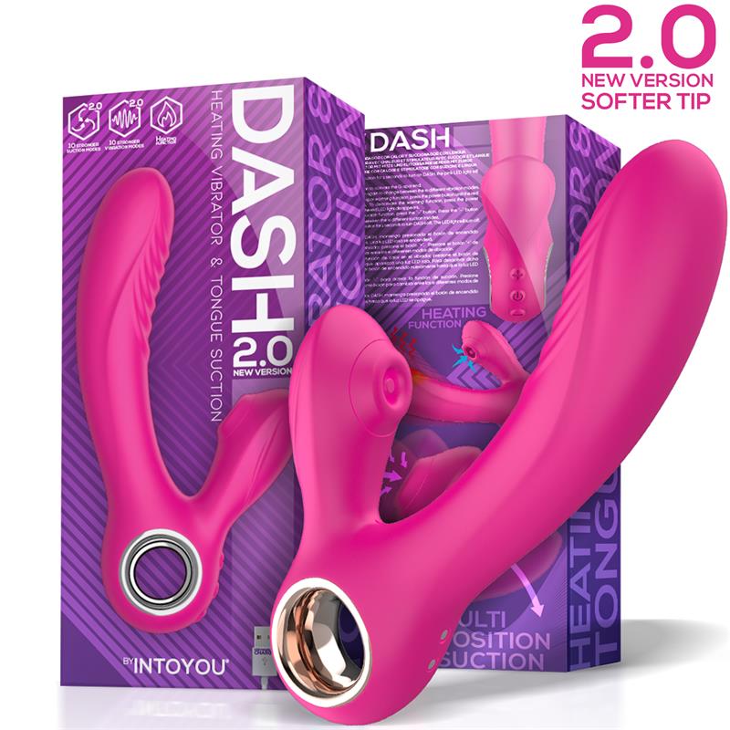 Dash 2.0 Softer Tip Vibrator Sucker with Stimulating Tongue and Heat Function Silicone USB - UABDSM