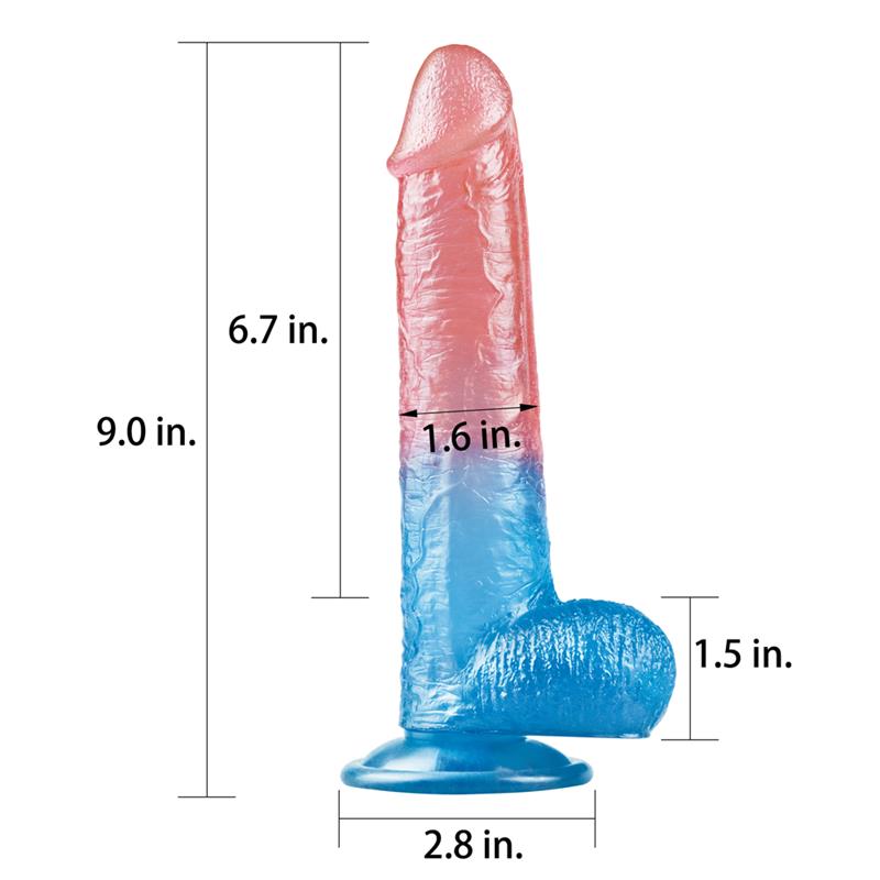 Dildo Dazzle Studsv 9 Pink and Blue - UABDSM