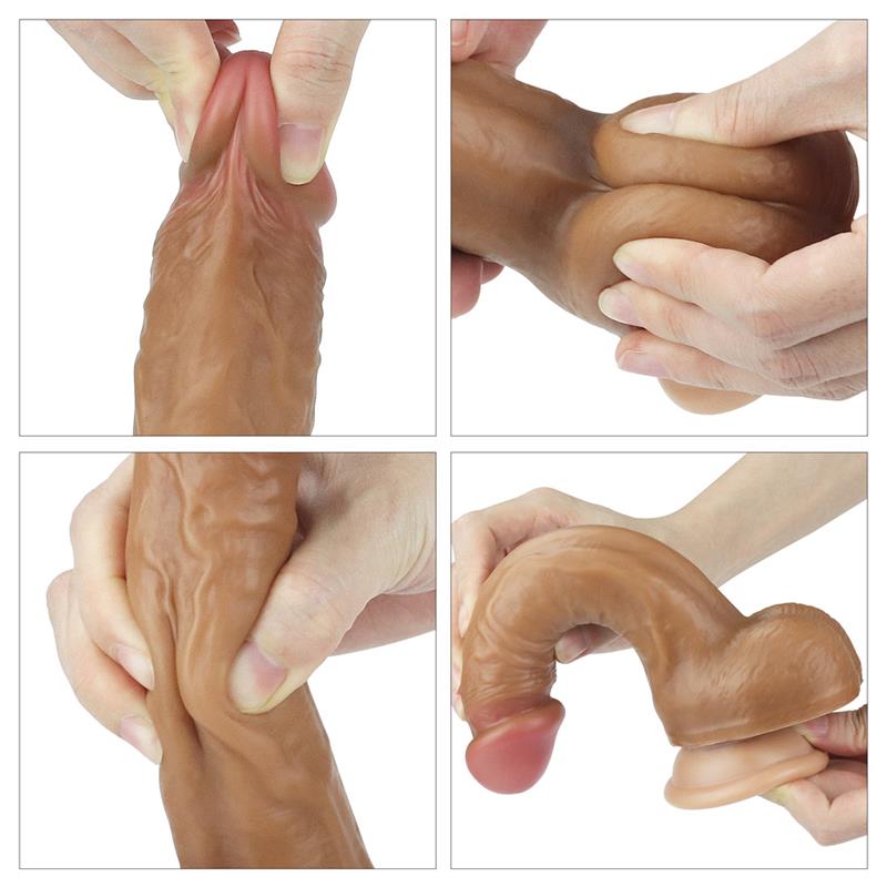 Dildo Nature 8 Liquid Silicone Brown - UABDSM