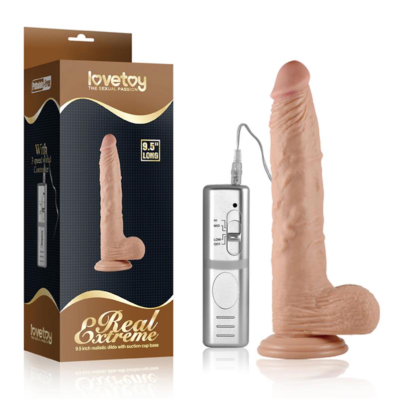 Dildo Real Extreme with Vibration 9.5 Flesh - UABDSM