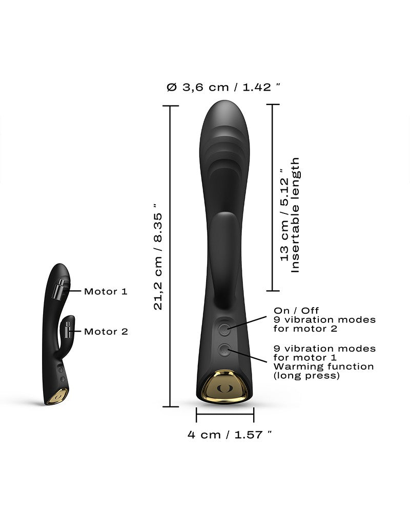 Dorcel - Flexi Rabbit - Heating Rabbit Vibrator - Black - UABDSM