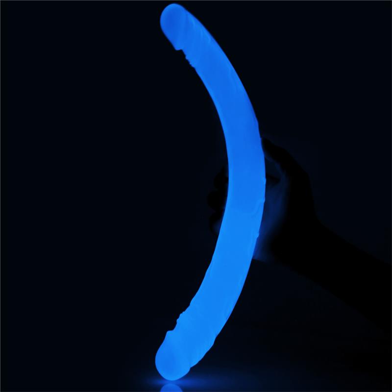 Double Dildo Lumino 14.5 Blue Light - UABDSM