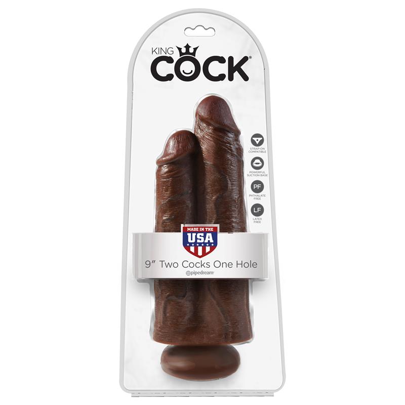 Double Dildo Two Cocks One Hole Brown 9 - UABDSM