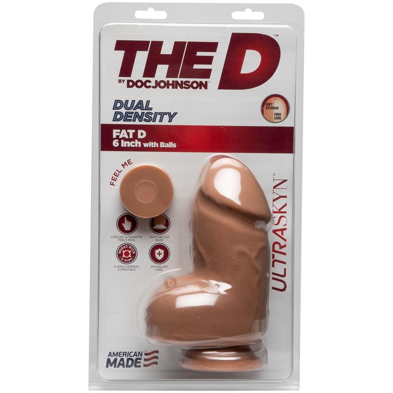 Dual Density Dildo Fat D with Balls 6 Ultraskyn Caramel - UABDSM