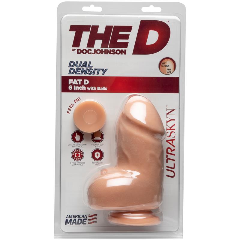 Dual Density Dildo Fat D with Testicles 6 Ultraskyn Vanilla - UABDSM