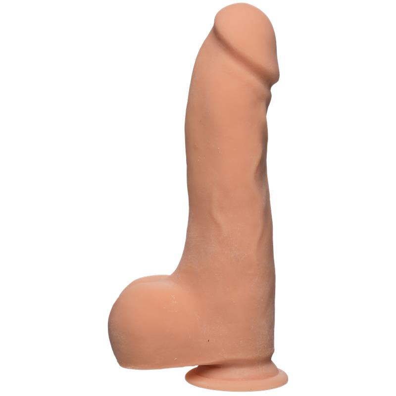 Dual Density Dildo Master D with Testicles 10 Ultraskyn Vanilla - UABDSM